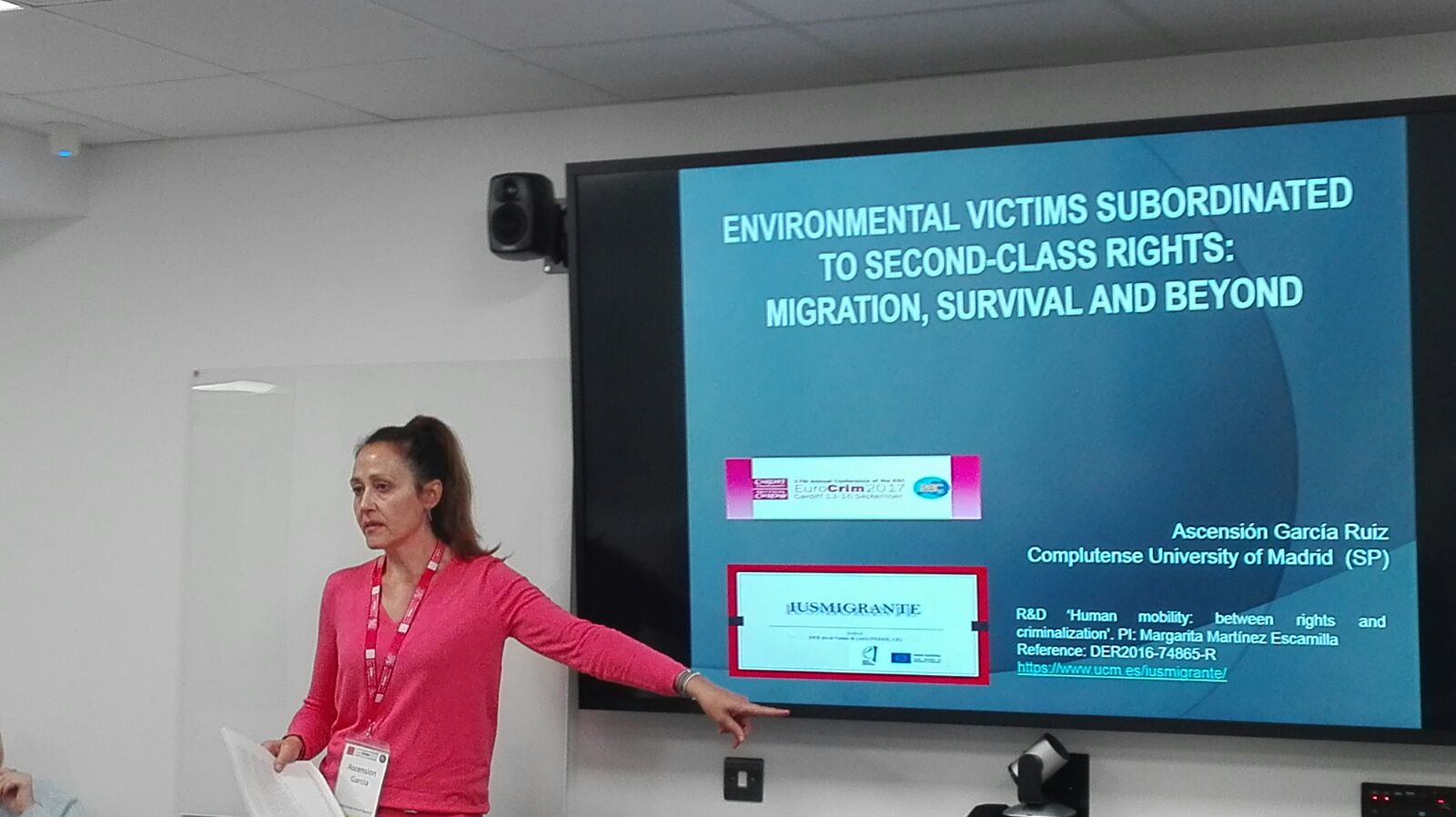 Ascensión García Ruiz: “ENVIRONMENTAL VICTIMS SUBORDINATED TO SECOND-CLASS RIGHTS: MIGRATION, SURVIVAL AND BEYOND”.